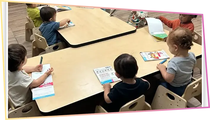 Certified preschool teachers guiding children